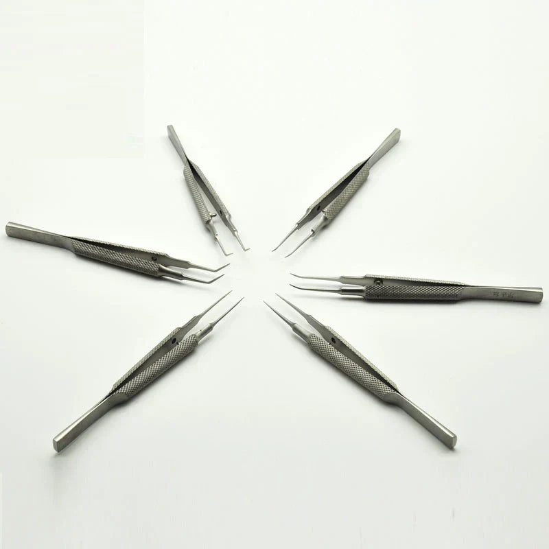 Stainless Steel Round Handle Micro Tweezers Eyelid