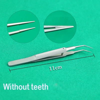 Stainless Steel Round Handle Micro Tweezers Eyelid