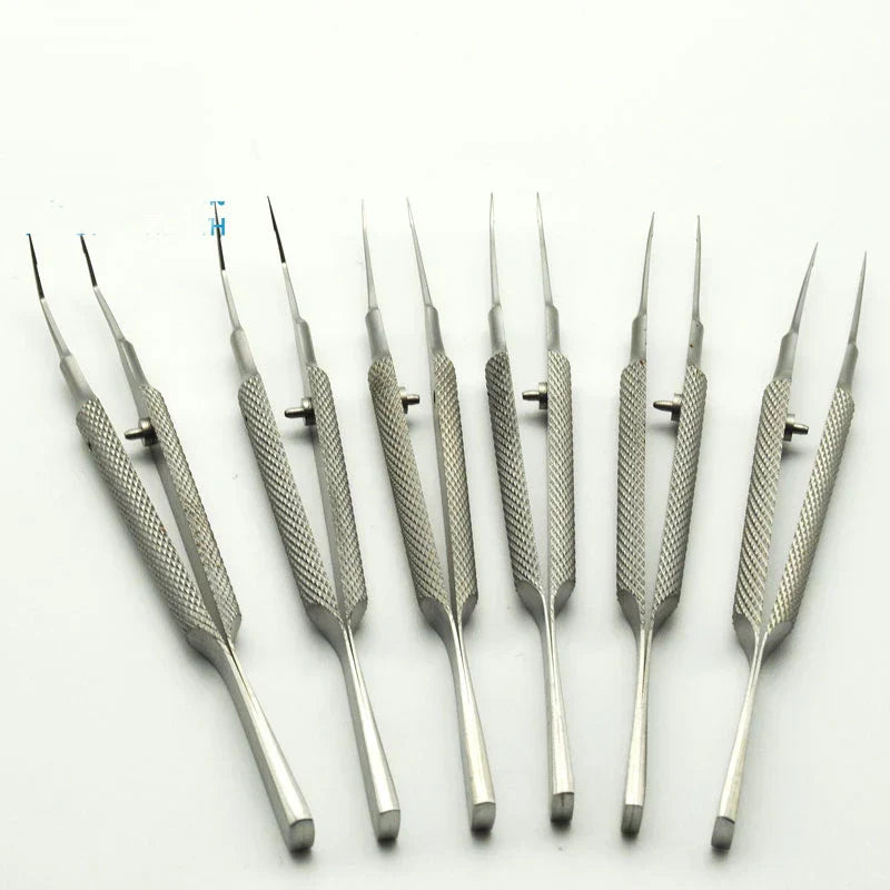 Stainless Steel Round Handle Micro Tweezers Eyelid