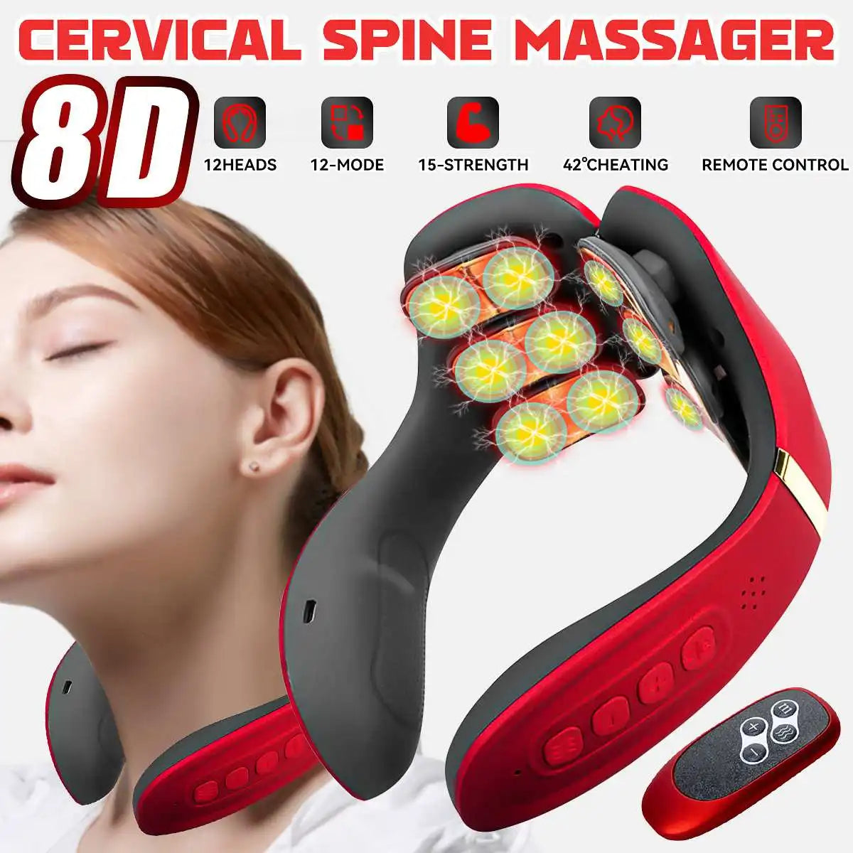 Heads Neck Massager Electric Cervical Massage Pulse