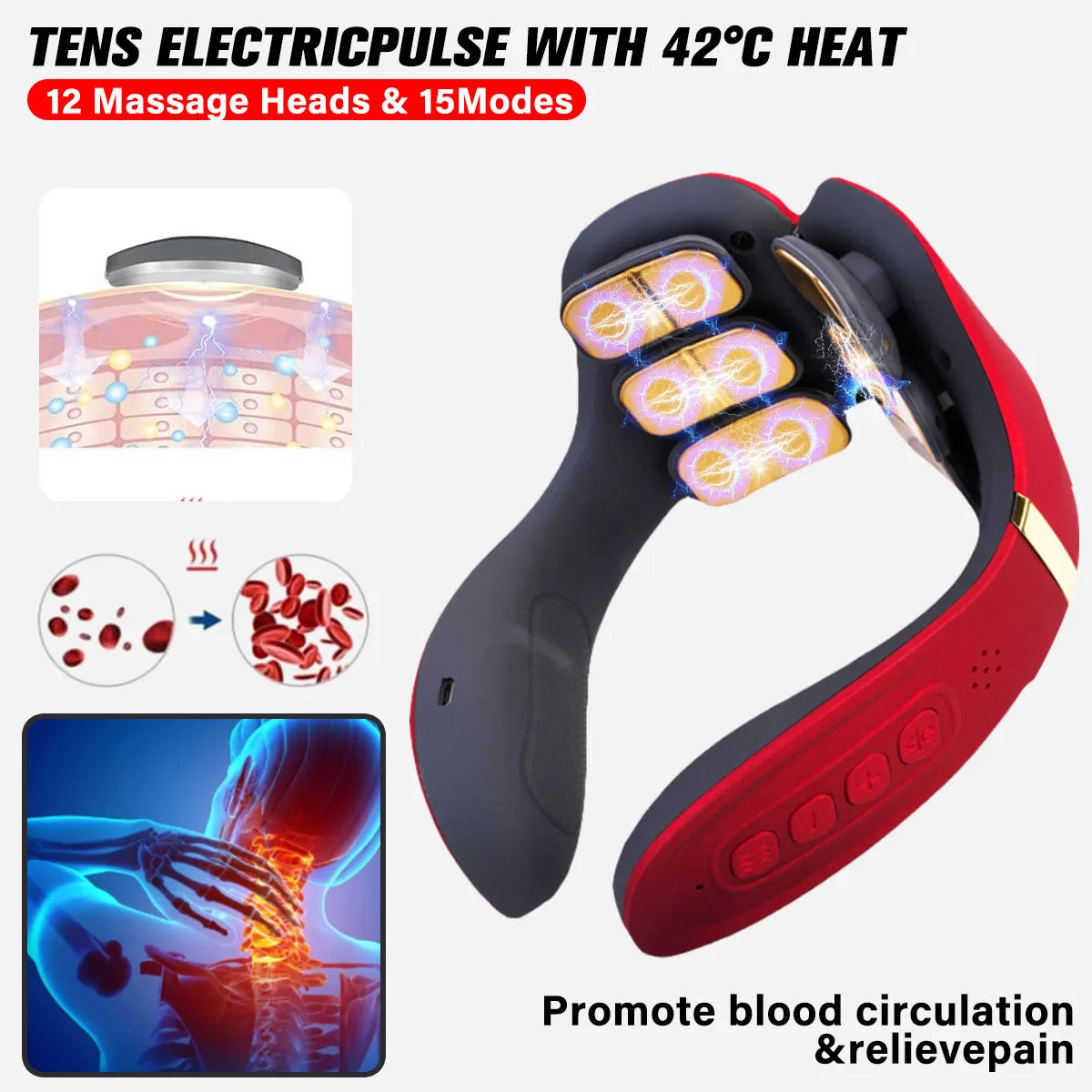 Heads Neck Massager Electric Cervical Massage Pulse