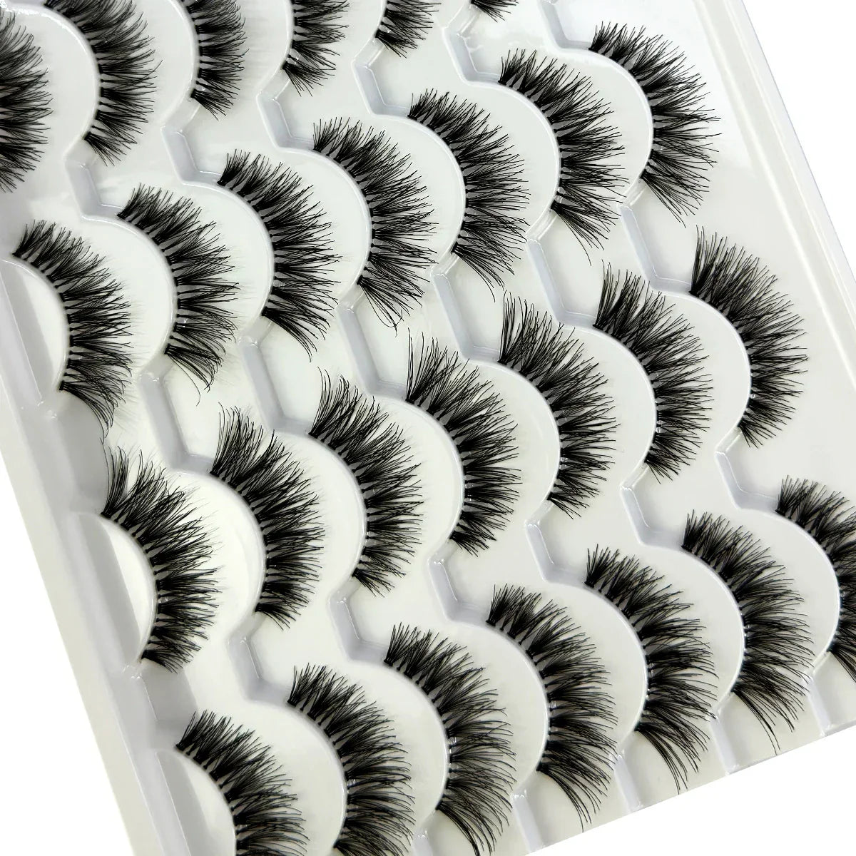 Pair Handmade Transparent Stem False Eyelashes Soft