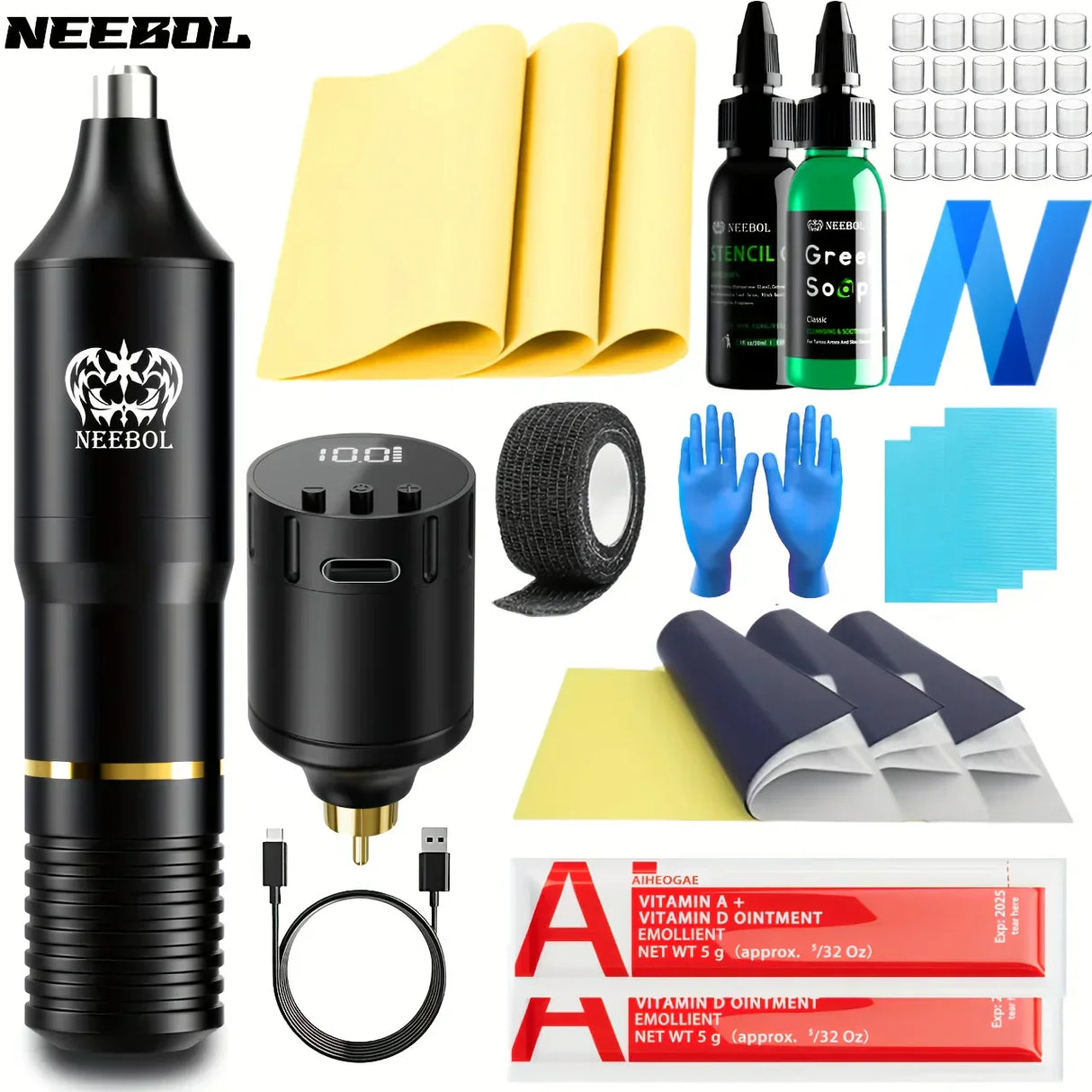 Neebol Wireless Tattoo Kit - Rotary Professional