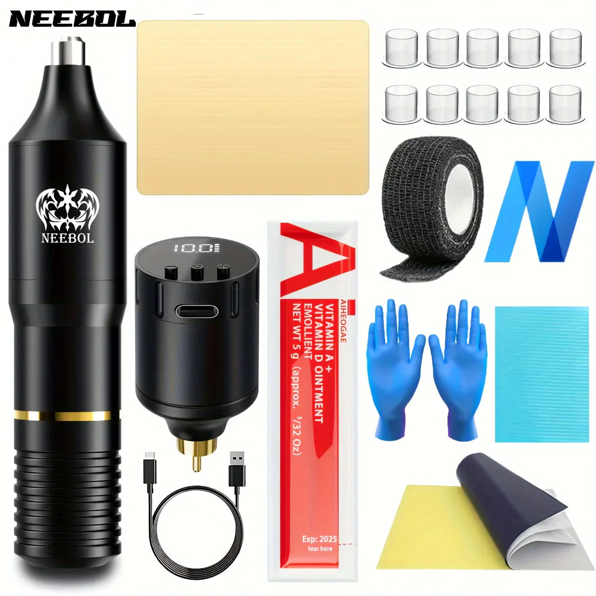 Neebol Wireless Tattoo Kit - Rotary Professional