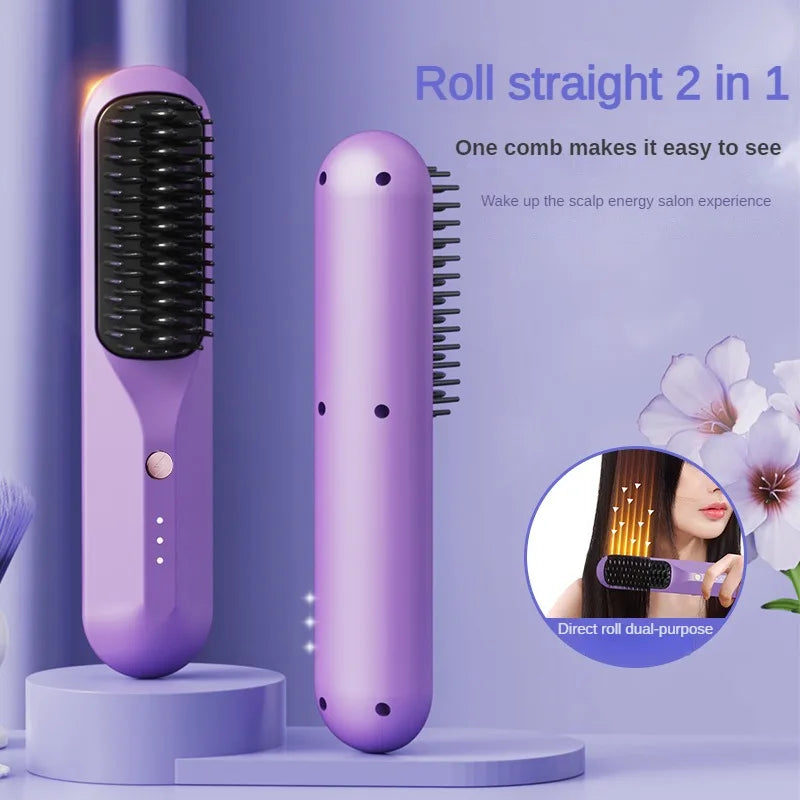 In Wireless Hair Straightener Hair Curler Hot Comb