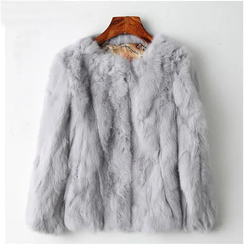 Winter Women The Real Rabbit Fur Coat Natural