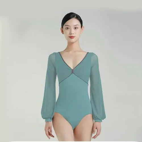 New Ballet Dresses Adult Lantern Long Sleeve Leotard