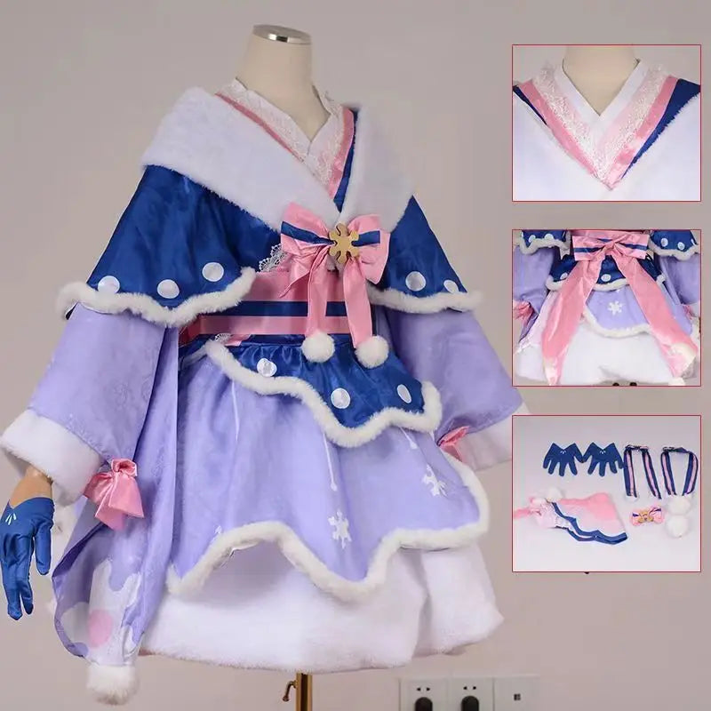 Snow Miku Cosplay Costume Wigs Lolita Cute Dress