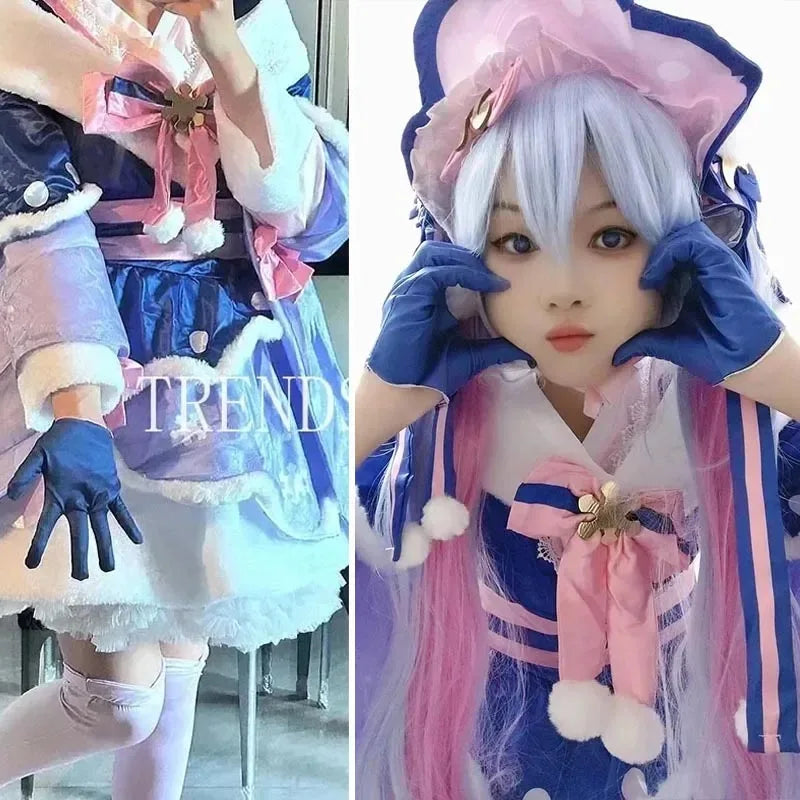 Snow Miku Cosplay Costume Wigs Lolita Cute Dress