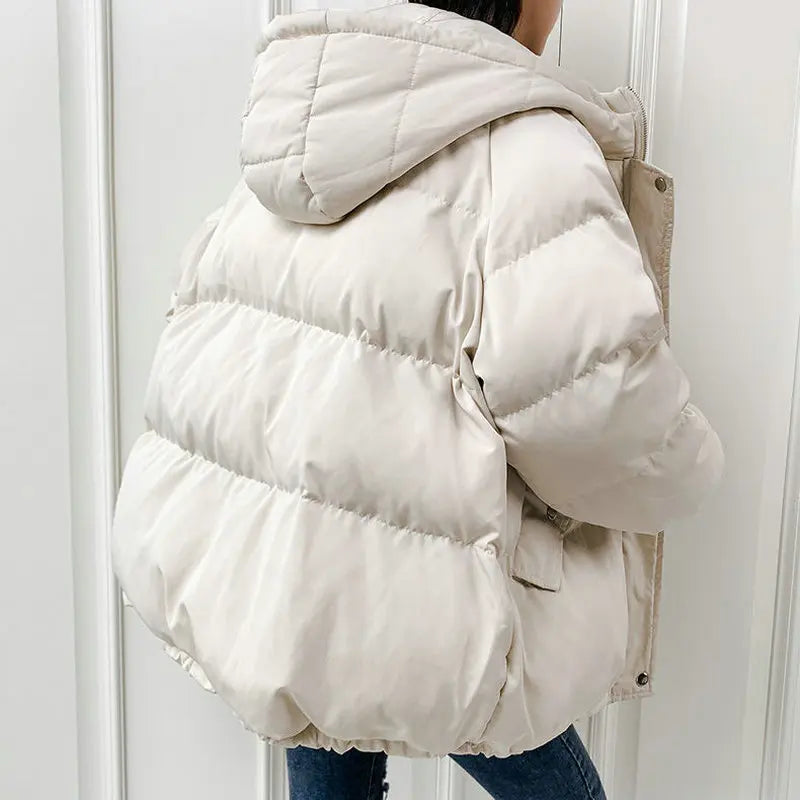 Women Short Jacket Winter Thick Hooded Cotton Padded