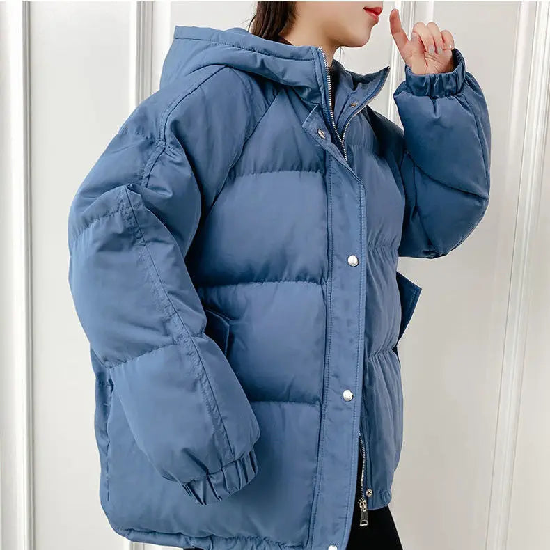 Women Short Jacket Winter Thick Hooded Cotton Padded