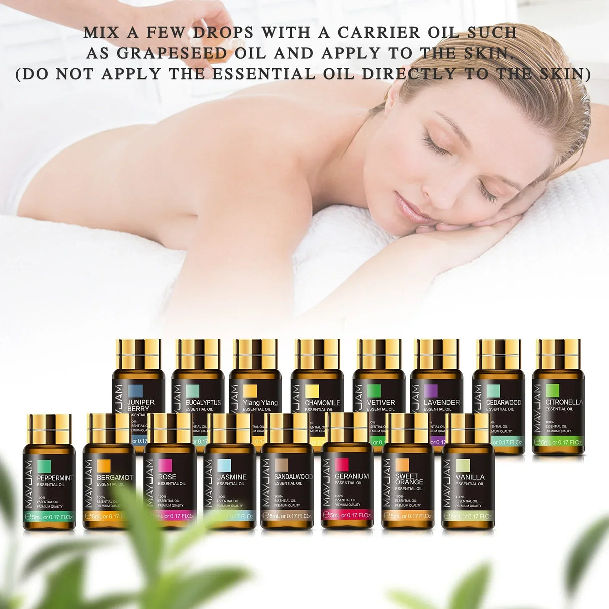 Pure Natural Essential Oils Gift Massage