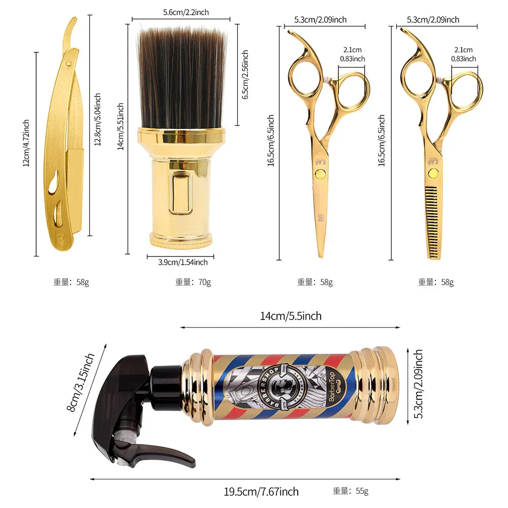 Gold Hairdressing Styling Tools Set Haircut Scissors