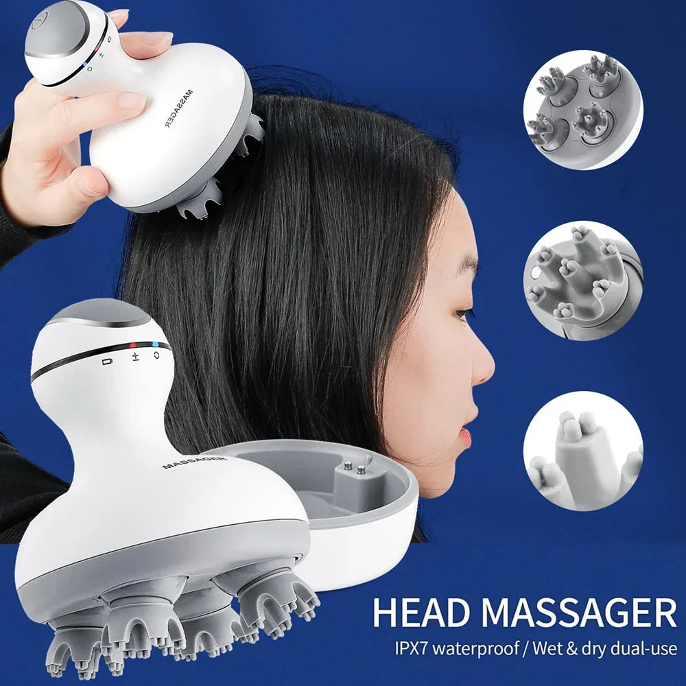 Waterproof Electric Head Massager Wireless Scalp Massage