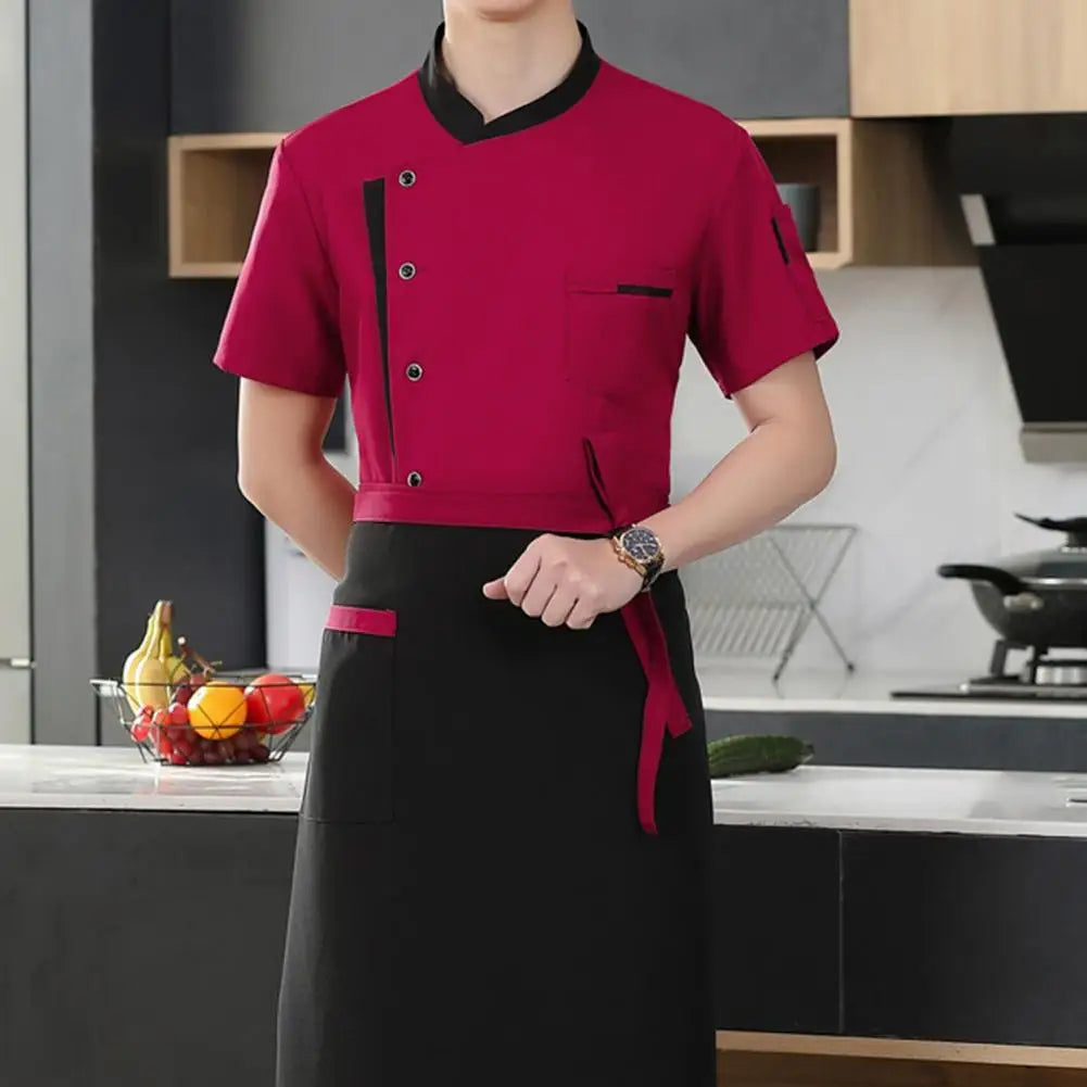 3Pcs/Set Unisex Hotel Kitchen Chef Uniform Jacket Hat