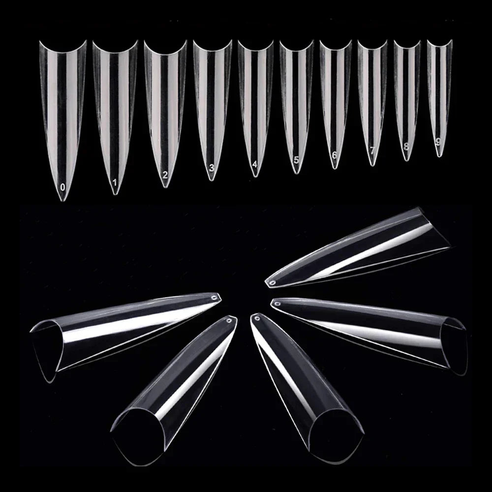 Acrylic Medium Long Stiletto Nail Tips Easy Coffin