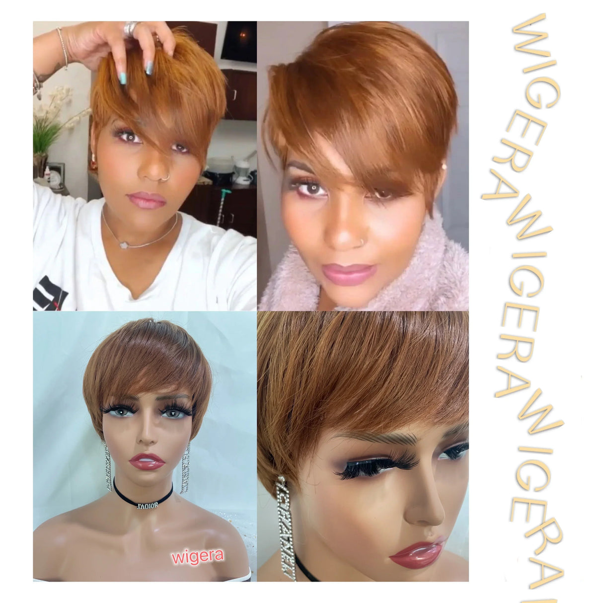 Wigera Highlight Synthetic Pixie Cut Wigs Short Hairstyles
