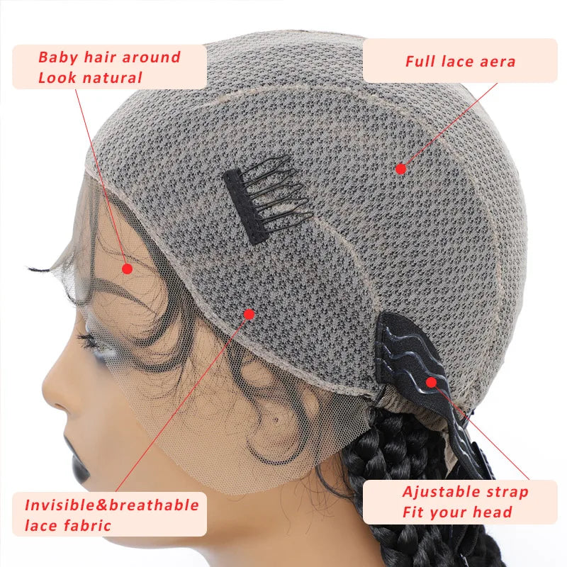 Wig For Black Woman Knotless Goddess Locs With Curly Hair