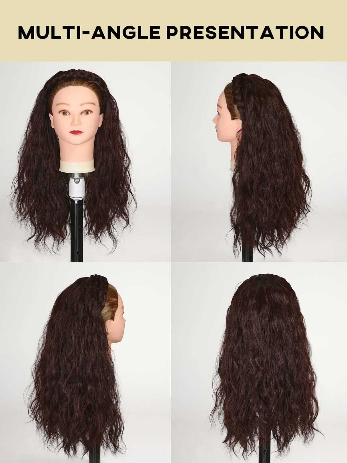 Inches Headband Wig Long Wavy Braid Hair Hoop