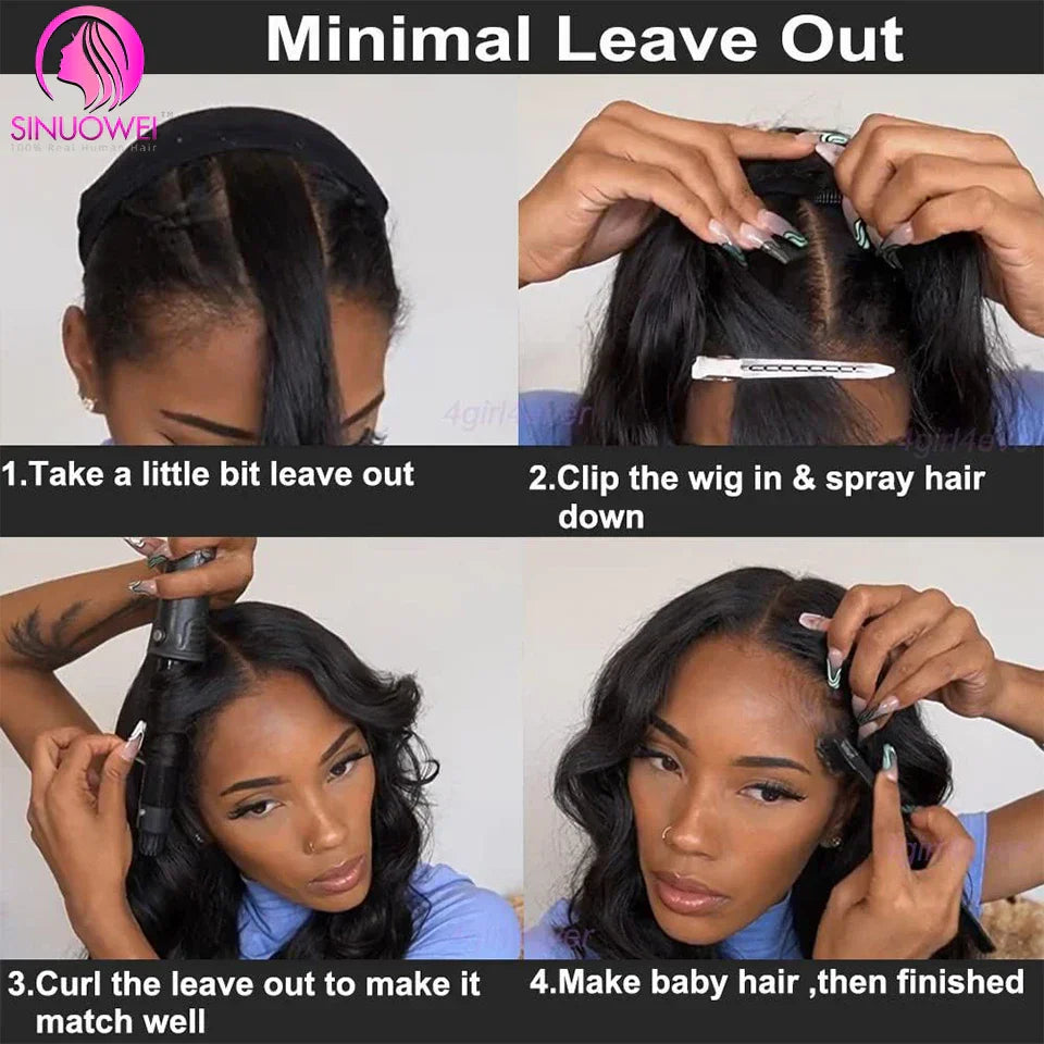 Sinuowei U V Part Wig Body Wave Human