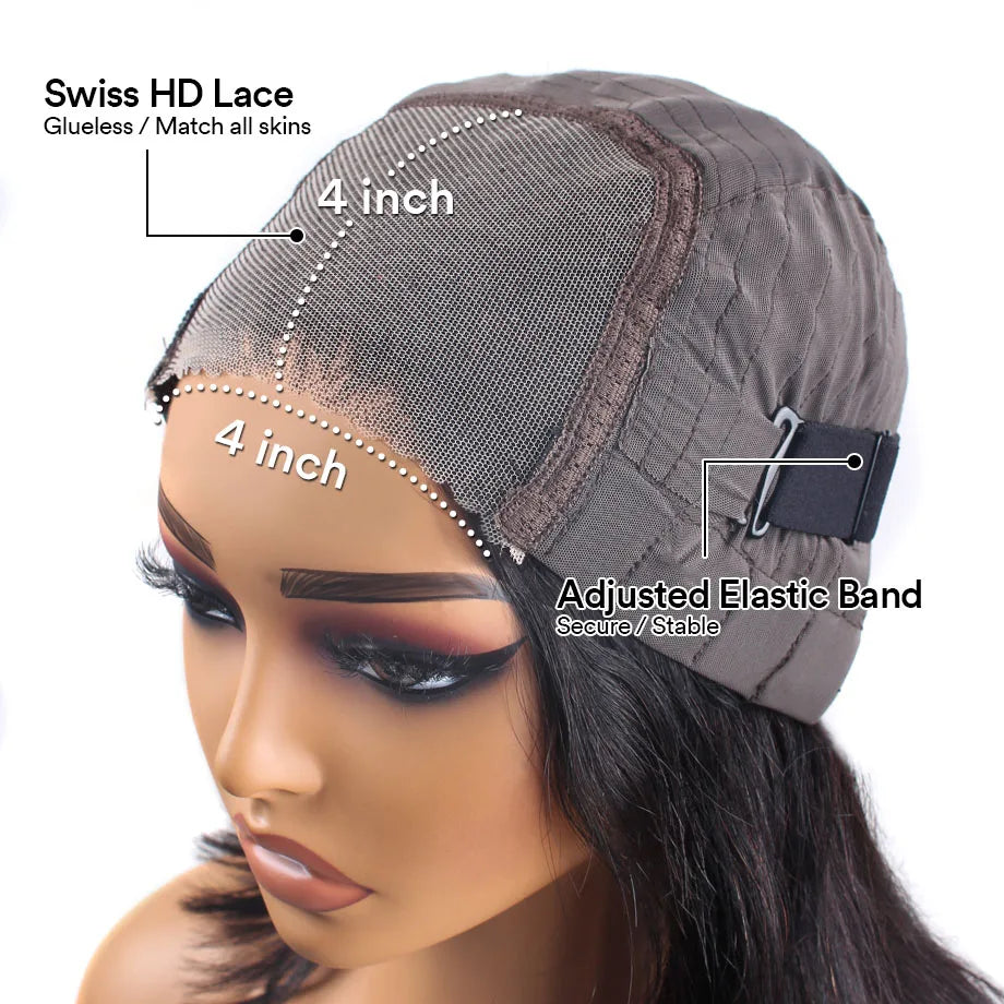 Deep Wave X Closure Glueless Wig Human Hair