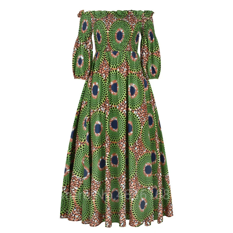 African National Print Party Dress Women Casual Sexy