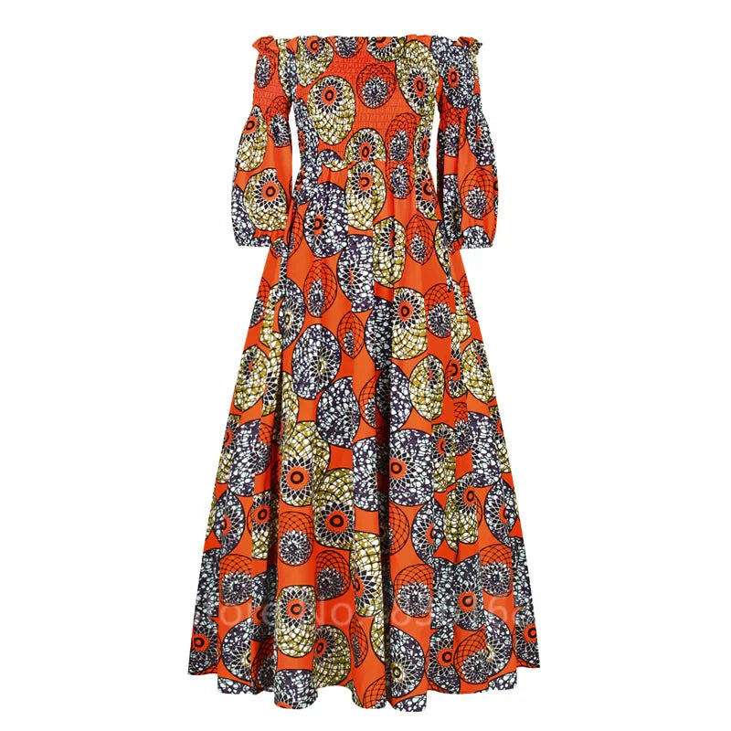 African National Print Party Dress Women Casual Sexy