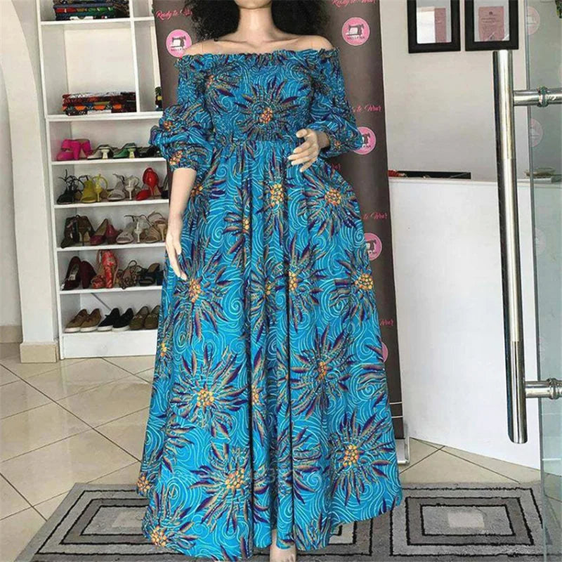 African National Print Party Dress Women Casual Sexy