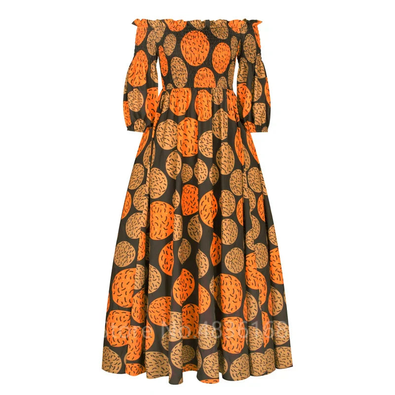 African National Print Party Dress Women Casual Sexy