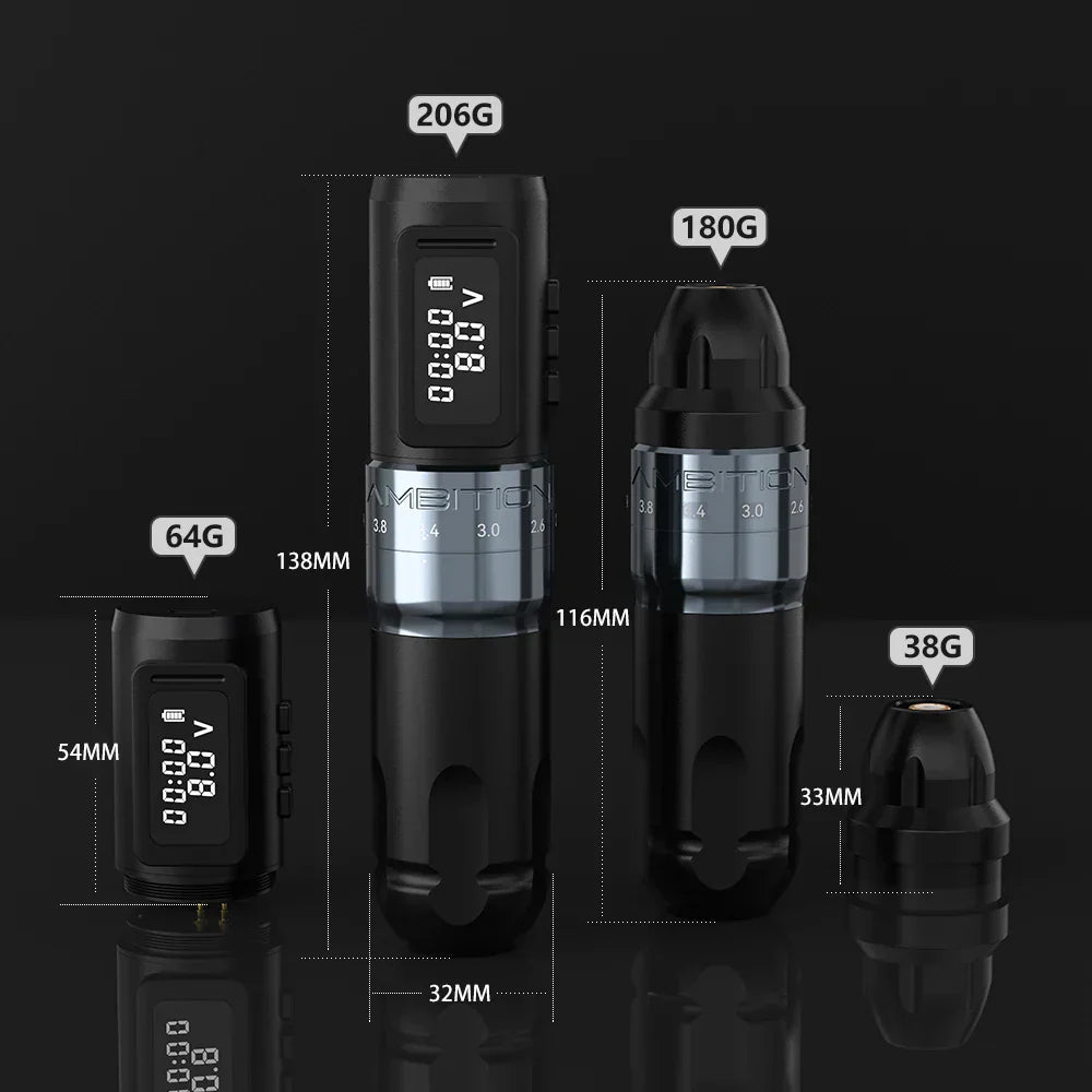 Ambition Mars-U Tattoo Machine Kit Wireless Battery Tattoo