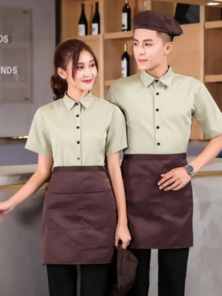 Bakery Work Wear Coffe Shop Waitress Unfiorm Short