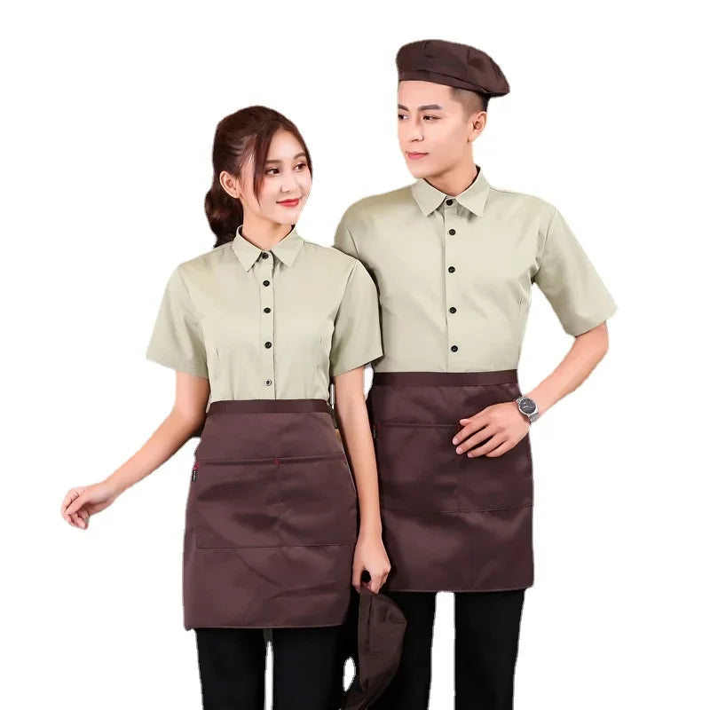 Bakery Work Wear Coffe Shop Waitress Unfiorm Short