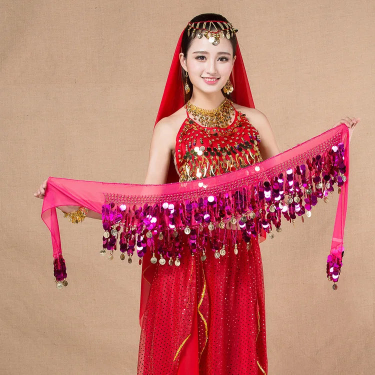Belly Dance Sequined Waist Chain Copper Coin Waist