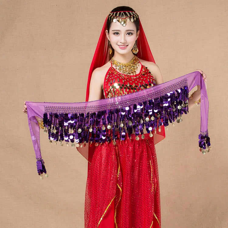 Belly Dance Sequined Waist Chain Copper Coin Waist