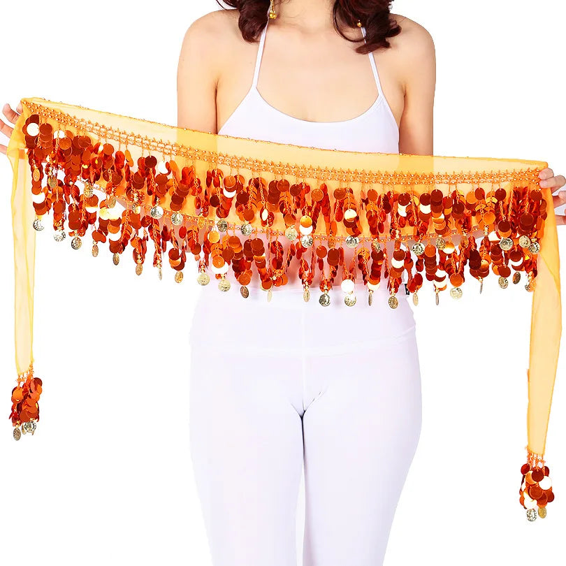 Belly Dance Sequined Waist Chain Copper Coin Waist