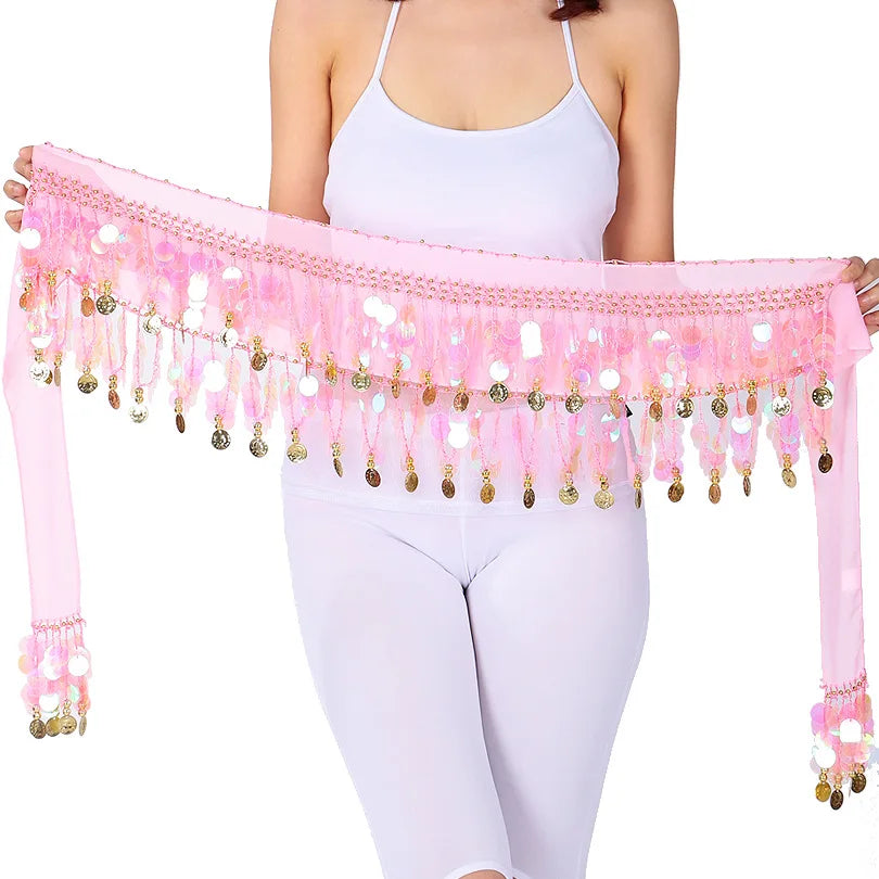 Belly Dance Sequined Waist Chain Copper Coin Waist