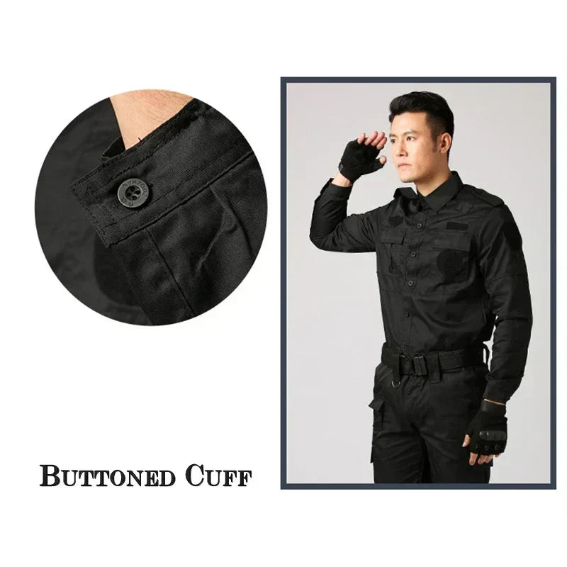 Black Uniform Tactical Clothing Security Guard Workshop Outdoor
