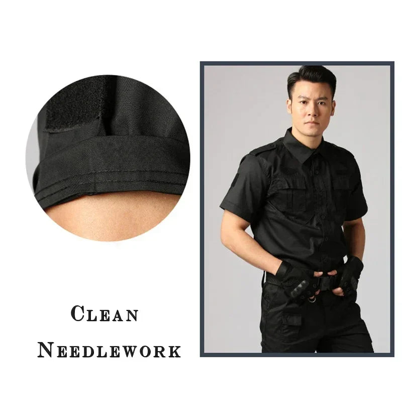 Black Uniform Tactical Clothing Security Guard Workshop Outdoor