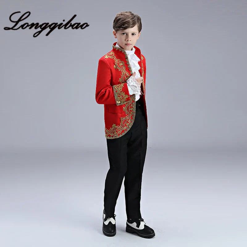 Boys European Style Court Drama Costume Children Golden