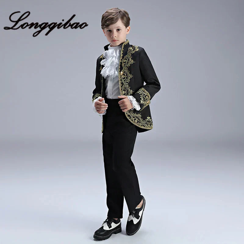 Boys European Style Court Drama Costume Children Golden