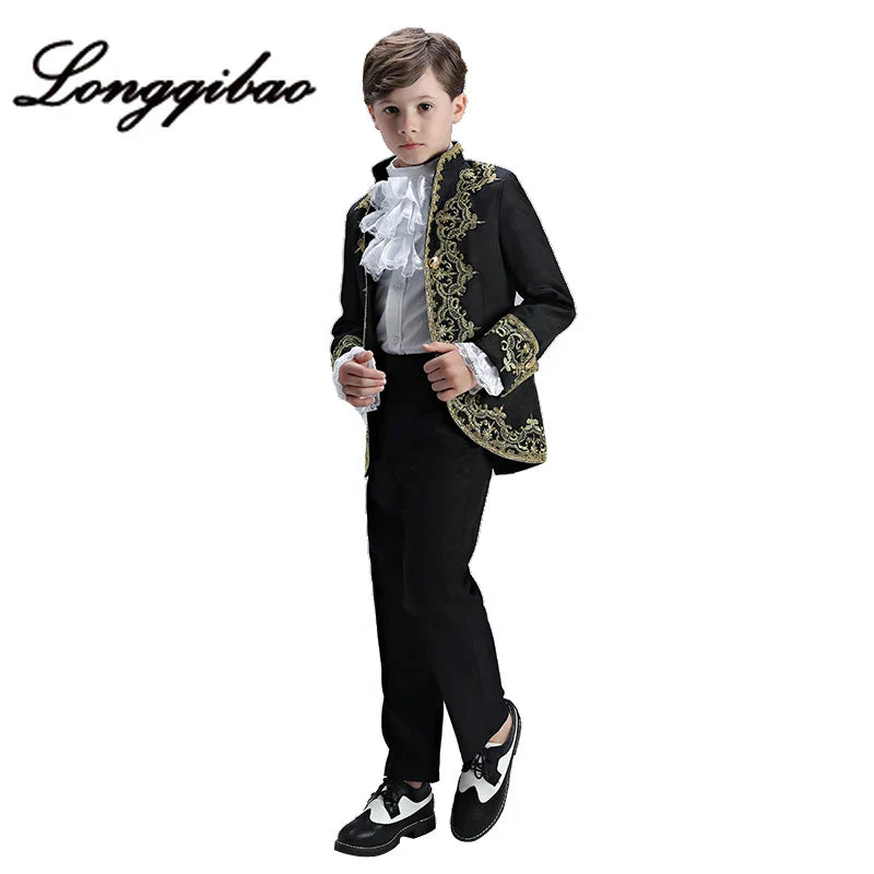 Boys European Style Court Drama Costume Children Golden