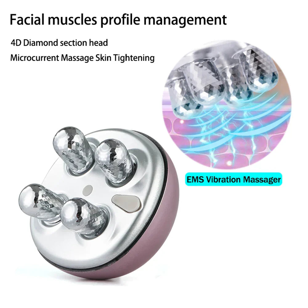 Ems Wirelss D Roller Face Lifting Massager Micro-Current