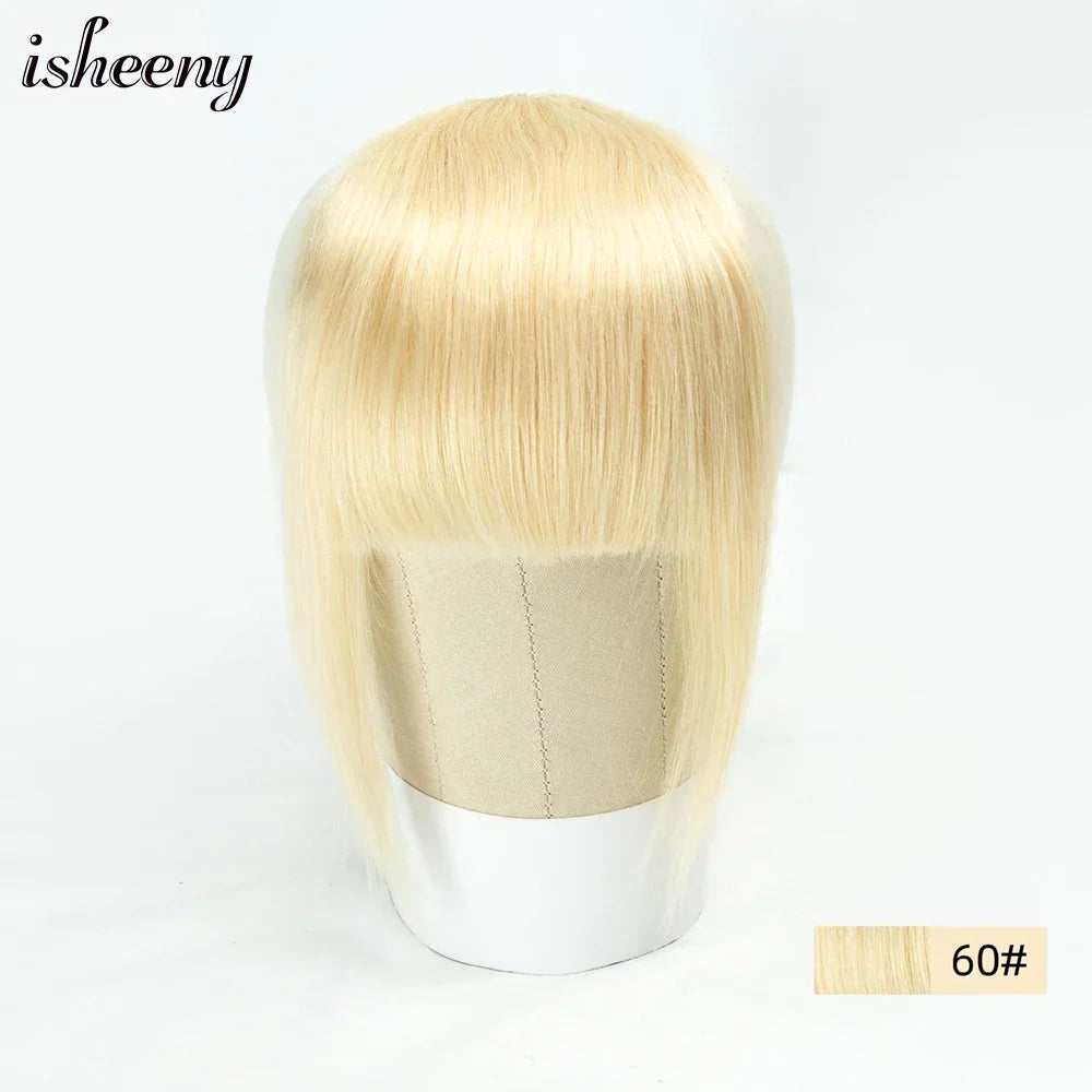 Isheeny Human Hair Bangs Clips In Black Blunt