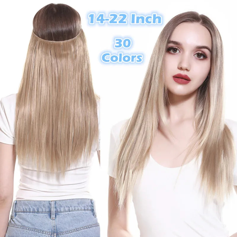 Synthetic Hair Extension No Clip Natural Hair Piece