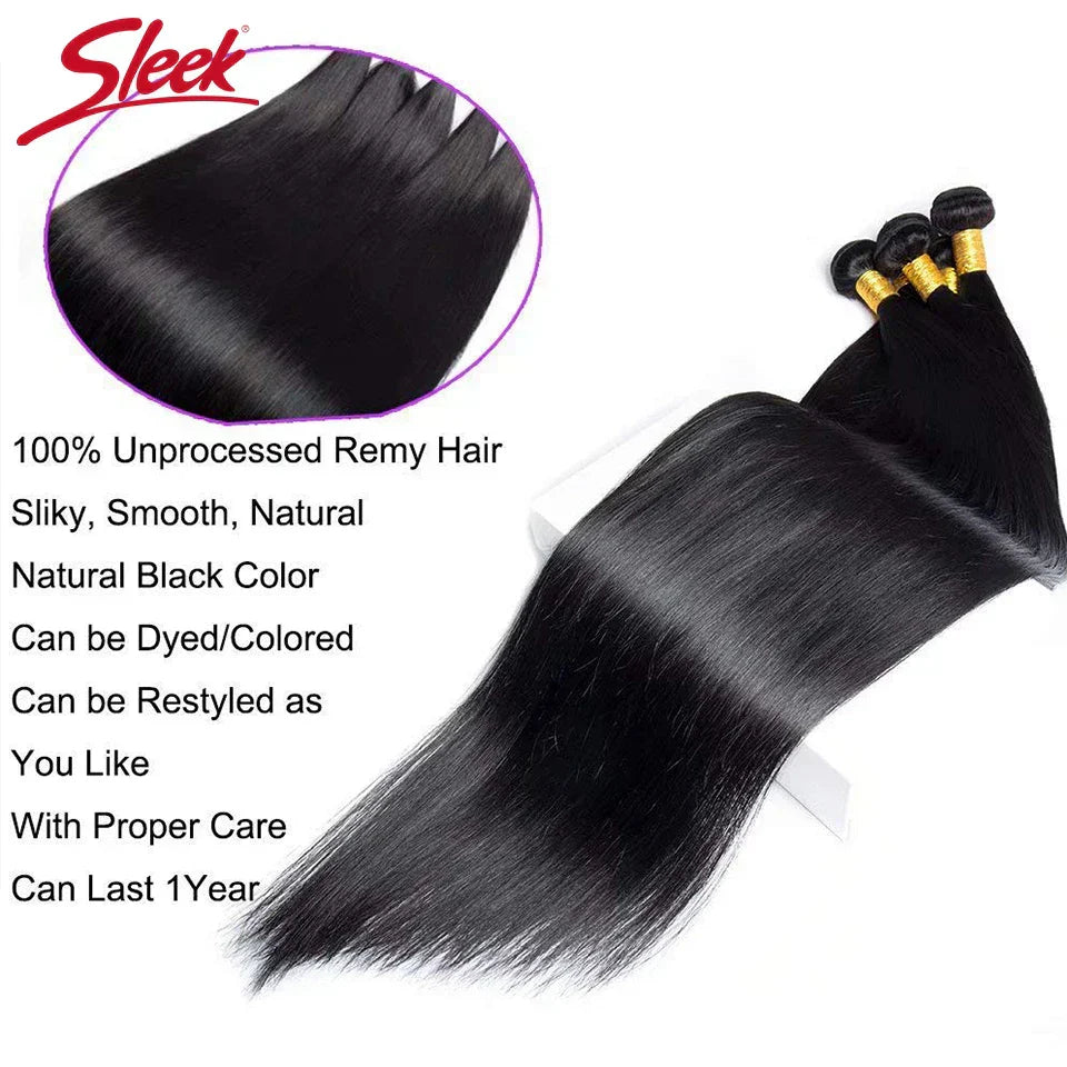 Sleek Brazilian Straight Human Hair Bundles // Hair