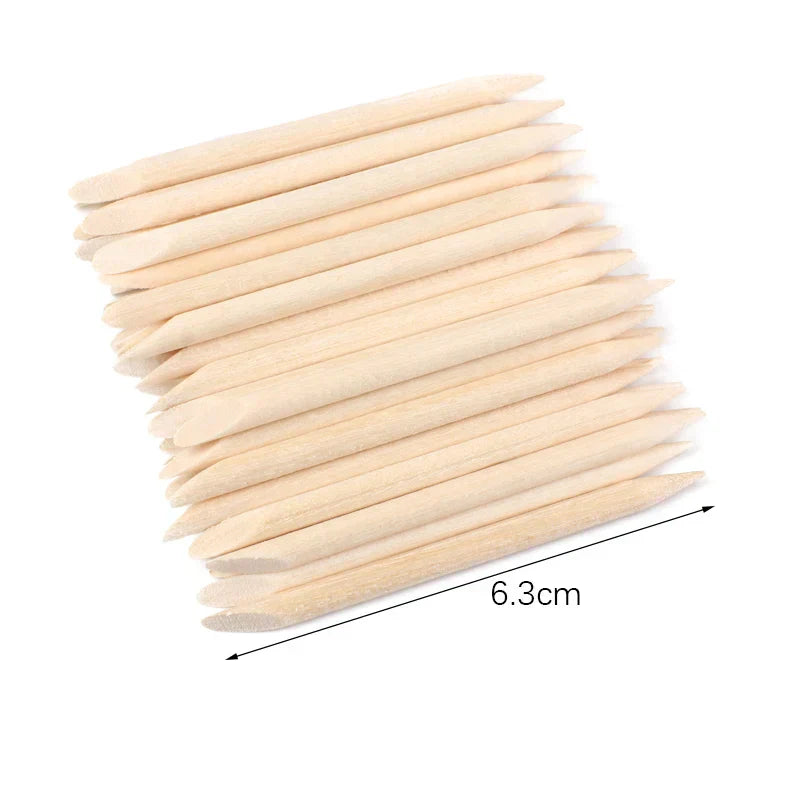 Pack Wooden Cuticle Pusher Remover Orange Stick Sticker