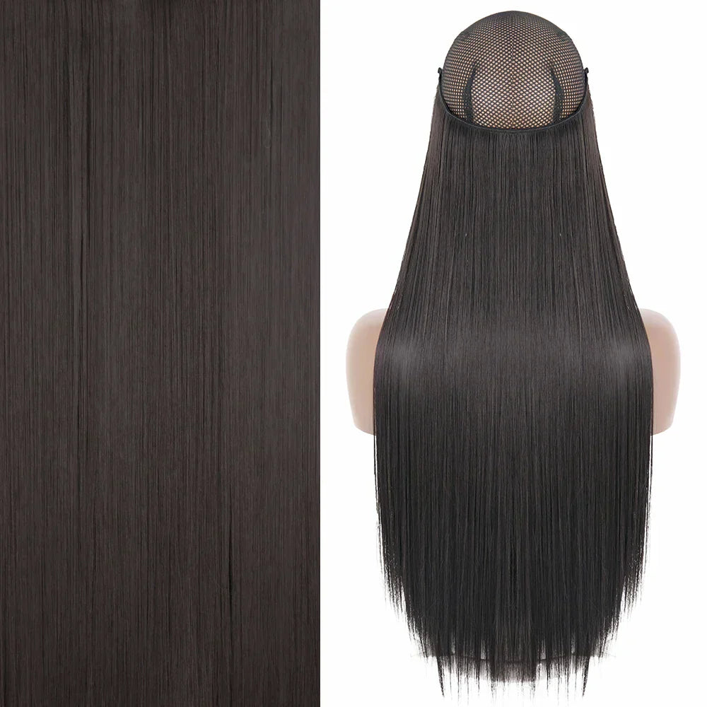 Merisihair Synthetic No Clip Invisible Wire Hair Extensions
