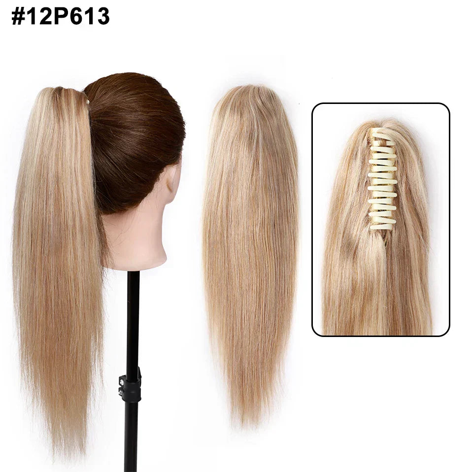 S-Noilite Ponytail Human Hair -Inches Claw Clip In