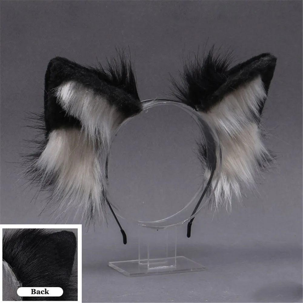 Plush Dog Cat Ears Cosplay Lolita Headband Dog