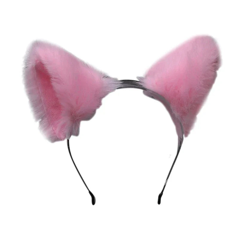 Women Anime Furry Animal Kitty Cat Ears Headband